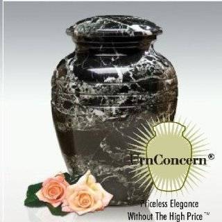 The UrnConcern® Bendemeer Cremation Urn, A Black Grain Polished 