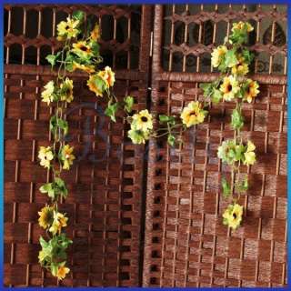   Hanging Silk SunFlower Garland Vine Ivy Wall Fence Wedding Door Decor