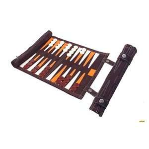  Retro 51 Leather Roll Up Backgammon Game Set Toys & Games