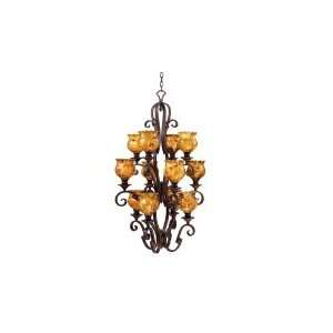   Chandelier in Tawny Port with Antique Filigree (D 8.75 H 7.25) glass