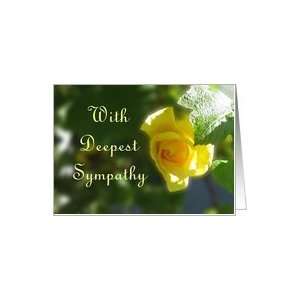 Sympathy Condolences for Loss of Loved One   Yellow Rose Flower Card