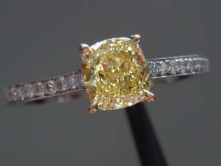   diamond ring center stone weight 0 60ct shape cushion cut color fancy