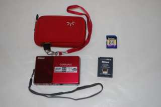 NIKON Coolpix S70 Digital Camera 12.1MP Red 8GB Memory Card  