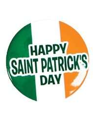 Happy Saint Patricks Day Irish Flag St Pattys Button