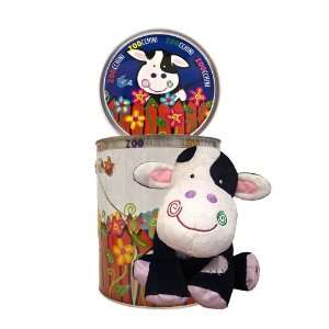  Cow Plush Stuffed Animal in Gift Bucket Toys & Games