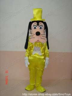 Goof Goofy IN YELLOW SUIT ADULT CARTOON MASCOT COSTUME  