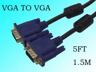 5FT VGA SVGA M/M HDB15 Male to Male Extension Cable P6A  