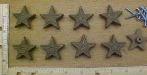 STAR DRAWER PULLS KNOBS 1 5/8 cast iron Brown WESTERN  