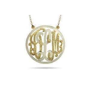  Gold Vermeil Two Tone Custom Monogram Pendant Jewelry