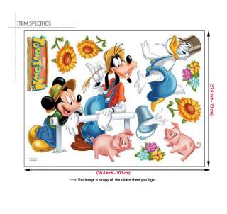 DISNEY MICKEY MOUSE DONALD DUCK Removable Wall Stickers  