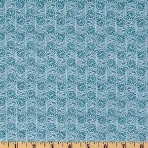   Stripes Floral Damask Blue Fabric By The Yard Arts, Crafts & Sewing