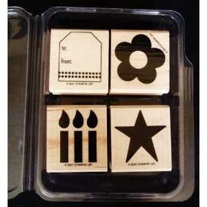   Up ALL ABOUT OCCASIONS Set of 4 Decorative Rubber Stamps Retired 2007
