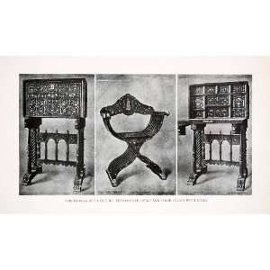  1925 Print Renaissance Desks Chair Bureau Barcelona Spain 