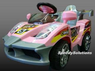 Girls Pink Ride On In Race Car Power RC Remote Wheels  