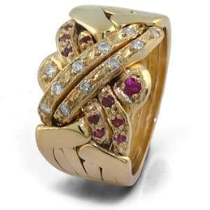  6 Band Diamond Puzzle Ring 6BSENA2 Jewelry
