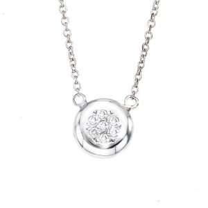   gold with White diamond birthstone solitaire pendant necklace Jewelry