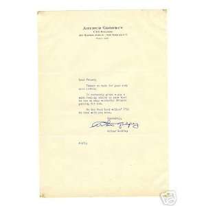 Arthur Godfrey signed Thank you letter( 11 )