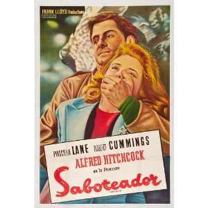  Saboteur (1942) 27 x 40 Movie Poster Belgian Style A
