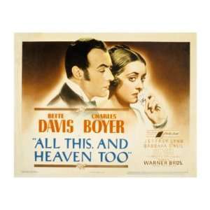 All This and Heaven Too, Charles Boyer, Bette Davis, 1940 Movie 