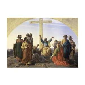 Dispersion of The Apostles by Charles Gleyre. Size 21.75 inches width 