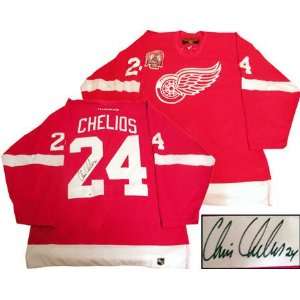 Chris Chelios Detroit Red Wings Autographed Red Jersey with Stanley 