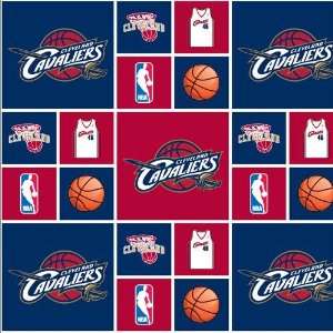  45 Wide NBA Cotton Broadcloth Cleveland Cavaliers Fabric 