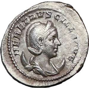  Herennia Etruscilla 250AD Rare Authentic Silver Roman Coin 