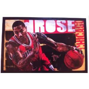 Derrick Rose Signed Giclee On Canvas Chicago Bulls Limited Edition 