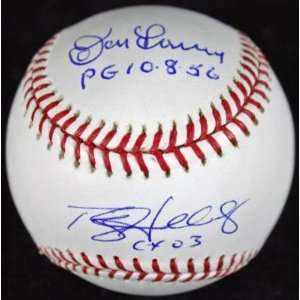 Don Larsen Autographed Baseball   Roy Halladay No Hitters Psa 