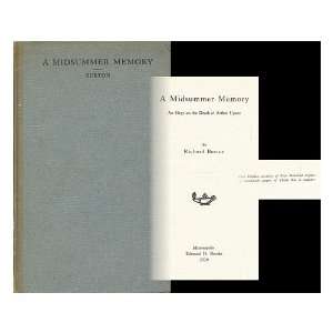   of Arthur Upson / by Richard Burton Richard (1861 1940) Burton Books