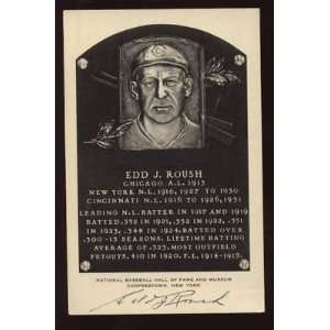  Artvue Hall of Fame Plaque Edd Roush JSA LOA   Framed MLB 
