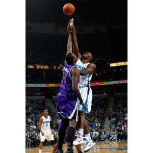  Sacramento Kings v New Orleans Hornets Emeka Okafor and 