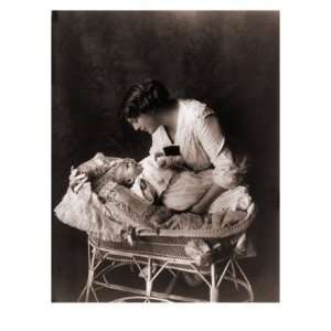 Ethel Barrymore, Leaning over the Crib of Her Third Child, John Drew 