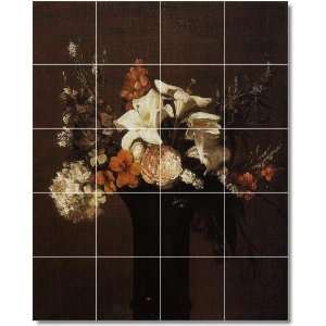 Henri Fantin Latour Flowers Shower Tile Mural 7  32x40 using (20) 8x8 