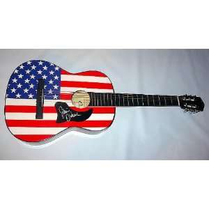 JAMIE ONEAL Autograph Signed USA FLAG Guitar & Proof PSA/DNA