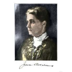 Jane Addams, with Her Signature Premium Poster Print, 18x24