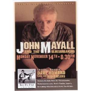 John Mayall Providence Concert Poster MINT
