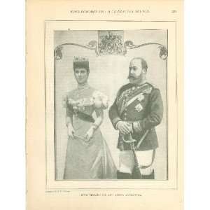  1901 Print King Edward VII & Queen Alexandra of England 