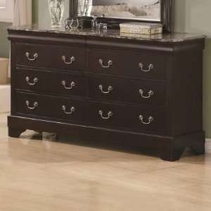 201983 Louis Philippe 6 Drawer Dresser with Imitation Marble Top by 