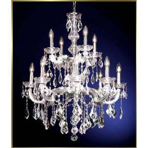 Maria Theresa Chandelier, MG 5550, 12 lights, Silver, 25 wide X 31 