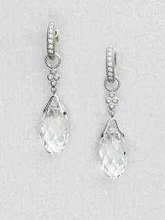 Jude Frances   Diamond Accented 14K White Gold Briolette Drop Earring 