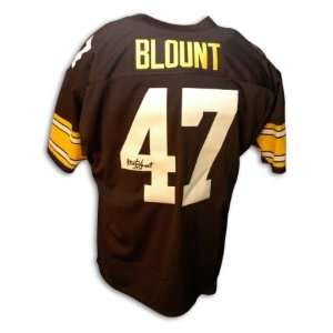 Mel Blount Signed Pittsburgh Steelers t/b Black Jersey