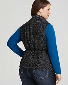 Tahari Woman Plus Size Anca Leopard Print Double Knit Vest