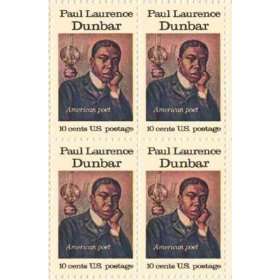  Paul Laurence Dunbar Set of 4 x 10 Cent US Postage Stamps 