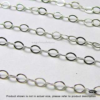 ft STERLING SILVER 925 Flat Oval Cable Chain CH57  