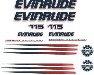 Evinrude 115hp outboard motor stickers decals graphics  
