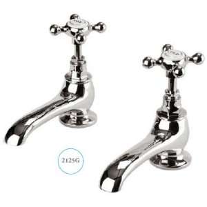 Barber Wilsons Faucets RFB2125 Black Porcelain Lever Pair Basin Taps W 