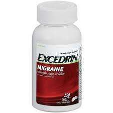 250 CAPLETS EXCEDRIN MIGRAINE Acetaminophen Aspirin and caffeine Pain 