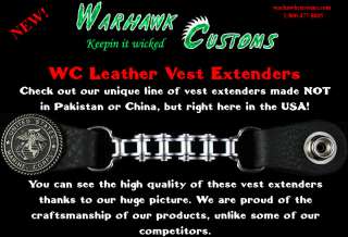 These vest extenders measure 5 7/8 inches from center of snap to 