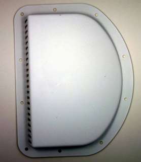 This auction is for one new white Vent Cowl, Exterior, Curb Side Front 